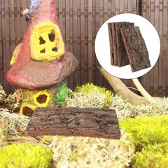 4 Pcs Natural Bark Decoration Wood Pieces Terrarium Tree Carving for Crafts