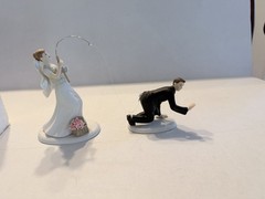 Weddingstar Caucasian Bride Fishing For Groom Cake Topper, Excellent Condition.