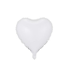 18 Inch White Heart Mylar Balloons, 10pcs Big Foil Balloons for Birthday Party