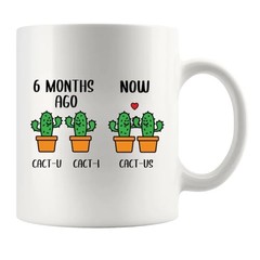 6 Month Anniversary Cactus Boyfriend Gifts From Girlfriend 11 Ounces White