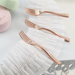 4″ long Rose Gold Appetizer Forks Wedding Dinner Party Home Disposable Tableware