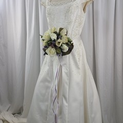 Tulip and Amethyst Garden Faux Silk Wedding Bouquet