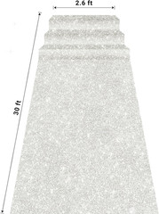 Glitter Carpet Runner 2.6FT X 30FT – Premium Non-Woven Sparkle Rug for Weddings,