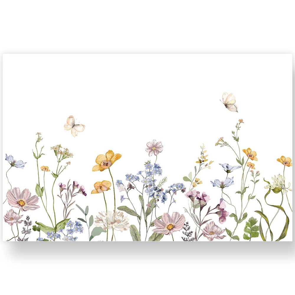 JarThenaAMCS 50 Pack Wildflower Paper Placemat 17 x 11 inch, Pastel