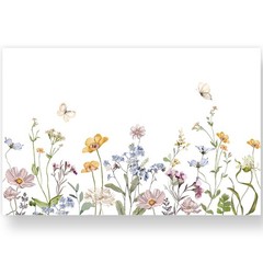 JarThenaAMCS 50 Pack Wildflower Paper Placemat 17 x 11 inch, Pastel