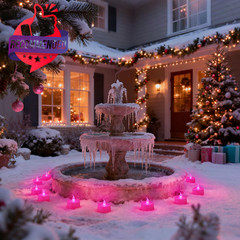 500pcs Rose Petals With 12 Led Tea Lights Candles Set, Pink Artificial Rose