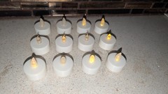 Set of 12 Unbranded Flameless Battery Operated 1.5″ Round LED Tea Light Candles