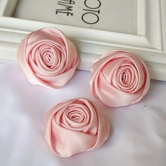 5pcs Satin Ribbon Rose Flowers DIY Wedding Bridal Bouquet Dress Decor