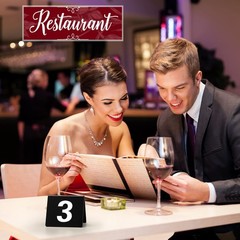 Tuanse Table Numbers 1-25 Acrylic Double 2.5 x 2.17 x 2 inches, Black, White