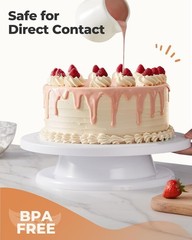 360° Smooth Rotating Cake Stand – 11” Non-Slip Turntable for Perfect Frosting