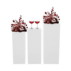3 PCS Metal Display Pedestal Stands, Display Pillars for Birthday Party Wedding