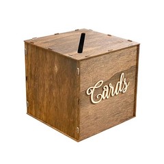 Rustic Wooden Card box 9x9x9 Inch Gift Card Box for Wedding Birthday Baby Sho…