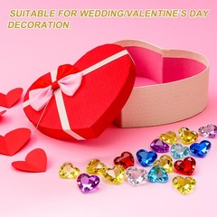 250Set Acrylic Heart Gems Heart Shaped Bauble Vase Fillers Ornaments Pink