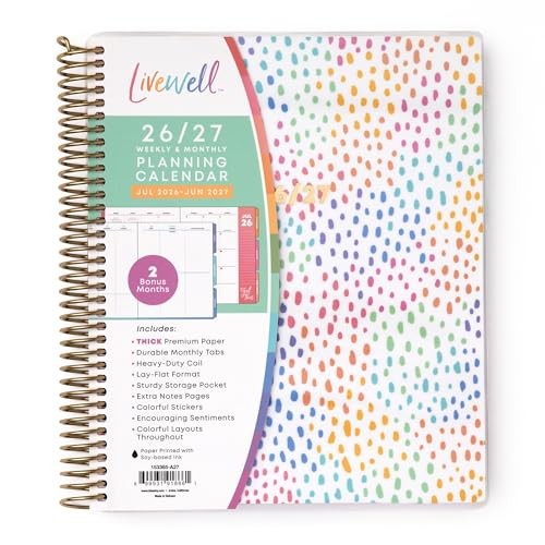 Livewell 2026-2027 Weekly and Monthly Academic Year 7″ x 9″ Rainbow- 2026/2027