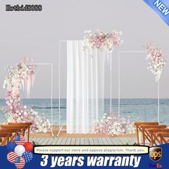 3pcs Rectangular Metal Backdrop Stand Weddings Balloon Frame Stand Decor White