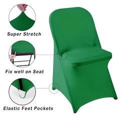 36 PCS Waterproof Stretch Spandex Folding Chair Covers, Dining Room Chair Sli…