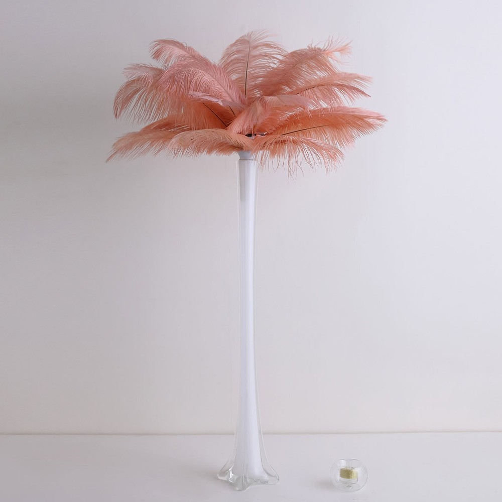12 pcs 13-15″ long Mauve Genuine Ostrich FEATHERS Wedding Party Centerpieces