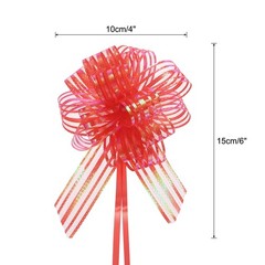 5pcs 6″ Large Organza Pull Bow Chiffon Gift Wrapping Bows Ribbon Red