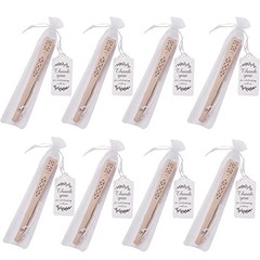 50 Sets Wooden Hand Fan Wood Handheld Folding Fans with Organza Bags and Thank