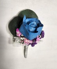 Pink Purple Blue Rose Calla Lily Sola Wood Bridal Wedding Bouquet Accessories
