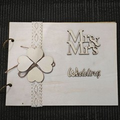 DIY Wooden Mr. and Mrs. Photo Frame MRMRS Wedding Guest Sign-in Book Wedding Sig