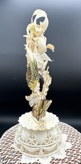 9″ Vtg Plastic Coast 1980 Novelty 50th Anniversary Gold Wedding Cake Topper