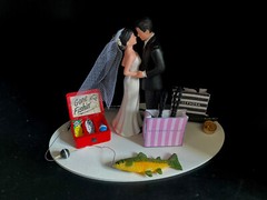 No Fishing for you Just Shopping Cake Topper Wedding Bridal Bride Grooms Cake