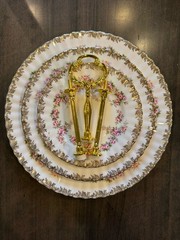 Royal Albert Dimity Roses 3- Tier Cake Dessert Stand England
