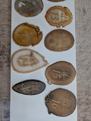 Agate Wedding Table Numbers Set Polished Finish Mixed Colors Centerpiece