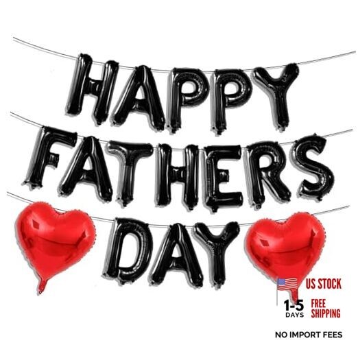 Happy Fathers Day Balloons 16inch Happy Fathers Day Foil Letter Balloons Black