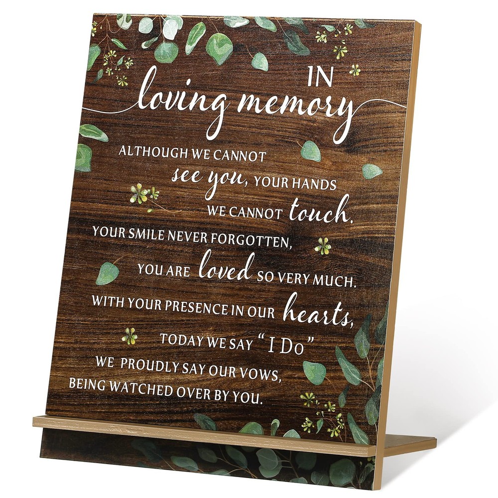 Memorial Table Sign for Wedding, Wedding Wooden Decorations for Reception,