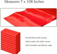 Pack of 50 Satin Red Chair Sashes for Wedding – Chair Bows 7×108 Inches Chairs