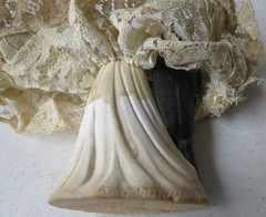 Vintage 1950s Wedding Cake Topper Bride Groom