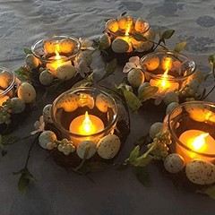 LED Tea Lights, Set of 24 Flameless Flickering Tealight Amber Yellow 24pcs