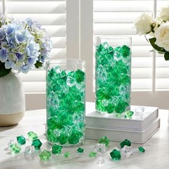 570 Pcs 5 Sizes St Patricks Day and Clear Fake Crushed Ice Rocks Irish Green