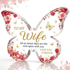 Gifts for Wife, Romantic Wife Anniversary Birthday Gift Ideas, 5×3.8×0.5 Inch…