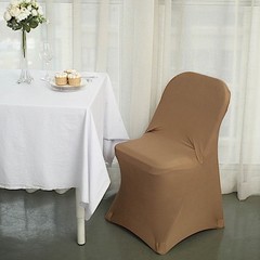 20 Taupe FOLDING Stretch SPANDEX CHAIR COVERS for Event Reception Decorations