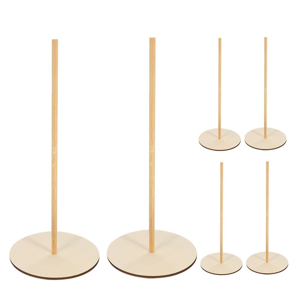 6 Sets Wooden Donut Rack Display Holder Beige Reusable for Table