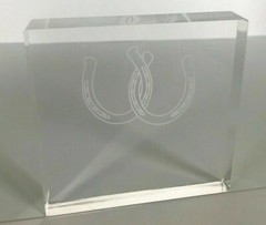 Acrylic Square Double Horse Shoes (for good luck) Western Cake Topper