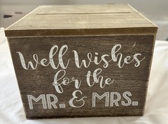 Studio His & Hers» wooden well wishes box 7 1/2 Inches Square Box With Lid .