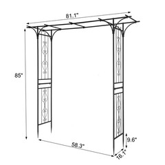 Outdoor Garden Arch Flowers Climbing Plants Trellis Metal Wedding Archway Black
