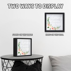 Honeymoon Fund Frames Box, Wooden Black Photo Frame Shadow Box White