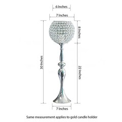 30″ tall Metallic Crystal Beaded Goblet Candle Holder Wedding Centerpieces SALE