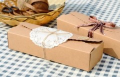 100x Kraft Favour Box Slice Cake Packaging Gift Favor Box Macaron Bomboniere Box
