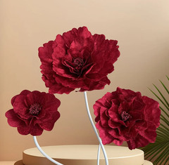 Giant Velvet Peony Flower 60cm Luxury Wedding Backdrop Floral Wall
