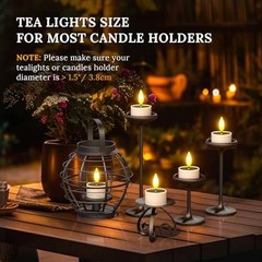 Solar Tea Lights Outdoor Waterproof, 12 pcs 1.5″ D x 2.1″ Reusable Dusk to