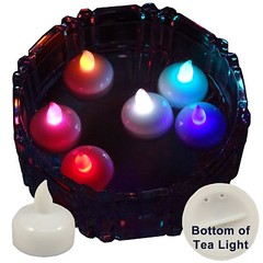 SAFE FLOATING CHRISTMAS MULTICOLOR LED TEA LIGHTS LIGHTING DECORATIONS 6 PIECES