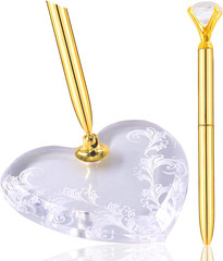 Midube Signing Pen and Acrylic Holder Set Pen for Wedding Bridal Guest Sign in A