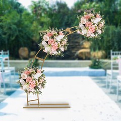 6.5ft Metal Crescent Moon Arch Wedding Party Plant Climbing Backdrop Stand Rack