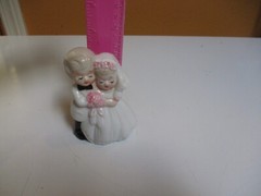 Vintage 1960s- Porcelain Wedding Bride & Groom Glossy Cake Topper Figurine